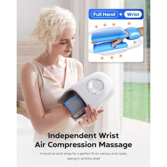 EaseZen Hand Massager Heat Compression Arthritis Carpal Tunnel Circulation - Picture 4 of 11